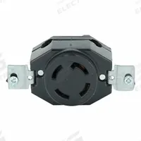 LEVITON Locking Receptacle: Non-NEMA, Black, 120/208V AC, 30 A Current Rating, 4 Poles, 4 Wires (MPN 3430). Key specifications — Brand: LEVITON.