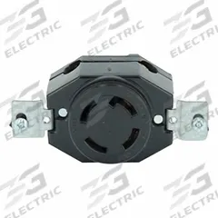 LEVITON Locking Receptacle: Non-NEMA, Black, 120/208V AC, 30 A Current Rating, 4 Poles, 4 Wires (MPN 3430). Key specifications — Brand: LEVITON.