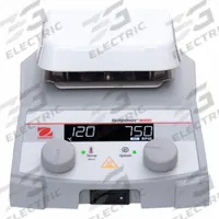 OHAUS Hot Plate Stirrer: US Std Plug Type, 1 Positions, 4 in Plate Wd, 4 in Plate Lg, Rectangular (MPN e-G31HS04C). Key specifications — attr1025312: OHAUS; attr1025316: Digital; attr1025337: Hot Plate Stirrer; attr1029342: Hot Plate Stirrer; attr1029343: Yes; attr1071280: 100-120V AC; attr1433246: US Standard.