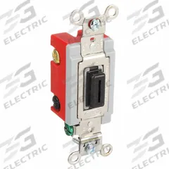 HUBBELL Wall Switch: Locking Switch, 4-Way, Maintained, Black, 120/277V AC, 20 A (MPN HBL1224L). Key specifications — Illuminated: No; Voltage Rating: 120/277V AC.
