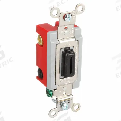 HUBBELL Wall Switch: Locking Switch, 4-Way, Maintained, Black, 120/277V AC - Locking Wall Switches