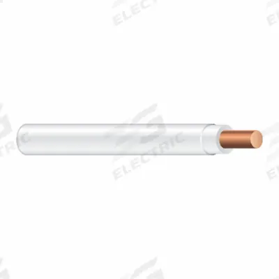 SOUTHWIRE Wire: Copper, 10 AWG, 1 Conductors, Solid, White, 1,250 ft Lg - Copper THHN/THWN Building Wires