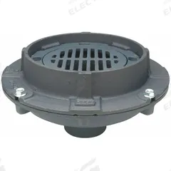 ZURN Floor Drain: 12 in Overall Dia, 3 in Nominal Pipe Size, No Hub, Cast Iron, Cast Iron, Slotted (MPN Z554-3NH). Key specifications — Connection Type: No Hub; Brand: ZURN; Includes: Sur-Set bucket.
