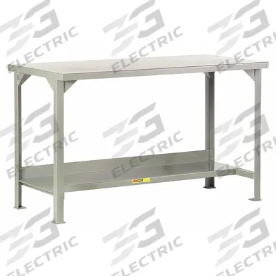 LITTLE GIANT Workbench: Fixed Ht, Steel, 84 in x 36 in, 3,000 lb Overall Load Capacity - Workbenches with Lower Shelves