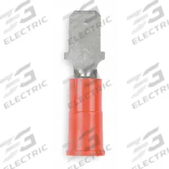 3M Wire Disconnect: Male Tab, Red, Vinyl, Partial Coverage, 22 AWG – 18 AWG Wire Size (MPN MVU18-187DMX). Key specifications — attr1307035: 3M; attr1307036: MVU18-187DMX.