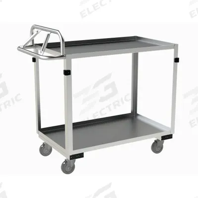 APPROVED VENDOR Utility Cart: 600 lb, 36 in L x 22 in W Shelf, 2 Shelves, Silver - Corrosion-Resistant Utility Carts