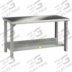 LITTLE GIANT Workbench: Adj Ht, Stainless Steel, 72 in x 30 in, 4,000 lb Overall Load Capacity, Gray (MPN WSS2-3072-AH). Key specifications — Brand: LITTLE GIANT.