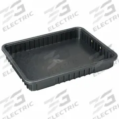 QUANTUM STORAGE SYSTEMS Divider Box: 0.46 cu ft, 22 1/2 in x 17 1/2 in x 3 in, Lid Not Included (MPN DG93030CO). Key specifications — Includes Dividers: Dividers Not Included; Includes Lid: Lid Not Included; Material: Plastic; Color: Black; Brand: QUANTUM STORAGE SYSTEMS.