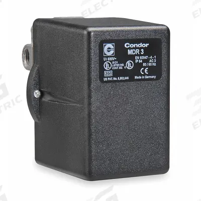CONDOR USA, INC Pressure Switch: Std, 40 psi – 360 psi, (3) 1/4" FNPT/3/8" FNPT - General Purpose Pressure Switches for Air & Water
