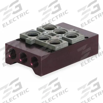 NUMATICS Manifold Assembly: For Series L1, 2 Valve Ports, 1/4 in - Aventics L1 Manifolds & Bases