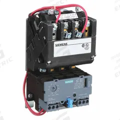 SIEMENS NEMA Magnetic Motor Starter: Non-Reversing, 3 Poles, NEMA Size 0, 18 A (MPN 14CUB32AA). Key specifications — Brand: SIEMENS; Auxiliary Contact Form: 1NO; Coil Voltage: 110-120/220-240V AC; Phase: Three; Terminal Connection Type: Screw Terminals; Auxiliary Contacts Included: 1NO; Signaling Features: Pilot Light; Thermal Units Required: None (Not Applicable to Electronic Overloads).