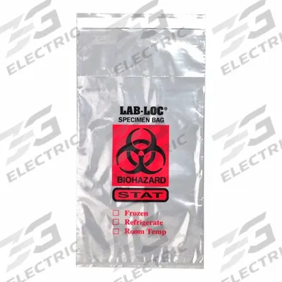 APPROVED VENDOR Biohazard Bag: LDPE, Biohazard, 2 mil Thick, Clear, 10 in Overall Ht, 6 in Overall Wd - Dual Pouch Specimen Transfer Bags