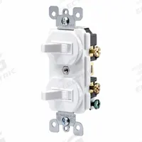 LEVITON Wall Switch: Toggle Switch, Single Pole, Maintained, White, 120/277V AC, 20 A (MPN 5334-W). Key specifications — Illuminated: No; Voltage Rating: 120/277V AC.