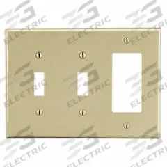 HUBBELL Wall Plate: Combo, 3 Gang, Ivory, Midsize Size (MPN PJ226I). Key specifications — Brand: HUBBELL; Material: Polycarbonate.