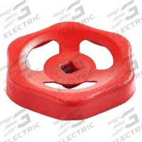 JW WINCO Valve Handwheel: 6 Point, 100 mm Handle Dia, 9 mm Square Spindle, Red, Steel (MPN 227.6-ST-100-V9-RT). Key specifications — attr984147: JW WINCO; attr1137075: 9 mm; attr984148: Through Hole; attr984152: Steel; attr984154: 6 Point.