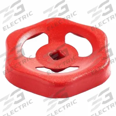 JW WINCO Valve Handwheel: 6 Point, 100 mm Handle Dia, 9 mm Square Spindle, Red - 6-Lobed Valve Knobs with Square Through-Hole