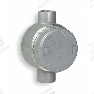 HUBBELL KILLARK Conduit Outlet Body: Aluminum, GE, 1 in Trade Size, C Body - C Round Body - Straight Type