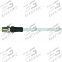 Cordset: M12 Male Straight X Bare Wire, 4 Pins, Gray, PVC, 10 m Cable Lg, 4 A Max Current (A) (MPN 7000-12021-2141000). Key specifications — Cable Jacket Color: Gray; End 1 Gender: Male; End 1 Mounting Orientation: Straight; End 2 Connection Type: Bare Wire; IP Rating: IP66K; Brand: MURRELEKTRONIK; Wire Size: 22 AWG; Cable Jacket Material: PVC.