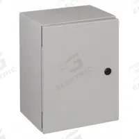 WIEGMANN Enclosure: Steel, 16 in x 12 in x 8 in, NEMA 12/13/3R/4, Solid Cover, Hinged (MPN N412161208C). Key specifications — Closure Method: 1/4-Turn Latch; Brand: WIEGMANN; Knockouts: Not Included.
