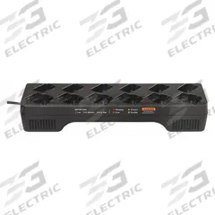 MOTOROLA Multi-Unit Charger: Fits Motorola, For DLR Series, 12 Radios Charged, 100 to 240 V AC (MPN PMLN7136A). Key specifications — Brand: MOTOROLA; Compatible Radio Series: DLR; Product Type: Multi-Unit Charger.