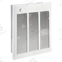 QMARK Recessed Electric Wall-Mount Heater: 3600 W/4800 W, 240/277V AC, Single Phase, White (MPN CWH3507F). Key specifications — Grille Color: White; Programming Capability: Non-Programmable; Wattage Output: 3600 W/4800 W; Voltage, Phase: 240/277V AC, 1-phase; Rough-In Dimensions - H x W x D: 18-1/4 in x 14-5/16 in x 3-7/8 in; Nominal Voltage - HVAC: 277V AC; Brand: QMARK; Phase: Single.
