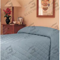 MARTEX Bedspread: Twin Fits Mattress Size, 102 in Overall Lg, 71 in Overall Wd, Slate, Quilted (MPN Mainspread). Key specifications — Color: Slate; Fabric Material: Cotton/Polyester Blend; Fabric Pattern: Solid; Fiberfill Material: Polyester; Stitching Pattern: Quilted; Brand: MARTEX.