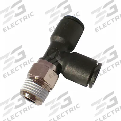 LEGRIS Push-Fit Tee Fitting: 1/8 in Pipe x 3/16 in OD x 1/8 in Pipe Size, 27/32 in Overall Lg - Nylon & Nickel-Plated Brass Tube Fittings