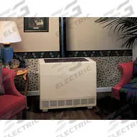EMPIRE Gas Freestanding Floor Heater: Natural Gas, Solid Face Cabinet, Unit-Mounted, 5 in Vent Dia (MPN RH65CNAT). Key specifications — Thermostat Included: Unit-Mounted; Brand: EMPIRE; Fuel Type: Natural Gas; Overall Dimensions - H x W x D: 29-5/8 in x 34 in x 27-11/16 in.