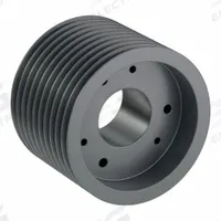 APPROVED VENDOR V-Belt Pulley: 5V975, 10 Groove, 9.75 in OD, Bushed Bore, F, For 5V/5VX Belt Section (MPN 105V975F). Key specifications — Pulley Industry Number: 5V975; Pitch Diameter: 9.75 in (5V); For Belt Section (broad, with similar types): 5V or 5VX.
