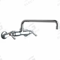 CHICAGO FAUCETS Low Arc Service Sink Faucet: Wall, Centerset, Cast Brass, Polished Chrome (MPN 445-L12ABCP). Key specifications — Color/Finish: Polished Chrome; Includes: Mounting Hardware.