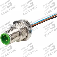 MURRELEKTRONIK Cordset: M12 Male – Rear Mounting Receptacle, A, 4 Pins, 2 m Wire Lead Lg (MPN 7000-13505-9710200). Key specifications — Cable Jacket Material: PP; IP Rating: IP67; NEMA Rating: 3; Brand: MURRELEKTRONIK; Wire Size: 0.34 sq mm; Coding: A.