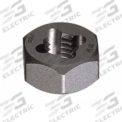 CLEVELAND Hex Threading Die: M10x1.25 Metric, 7/8 in Hex Wd, Carbon Steel (MPN C29195)