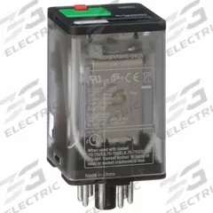 SCHNEIDER General Purpose Relay: Socket Mounted, 10 A Current Rating, 240V AC, DPDT, A Socket (MPN 750XBXRM4L-240A). Key specifications — Brand: SCHNEIDER; Base Type: Octal; Mounting Style: Plug-In; Pin Shape: Round; Electrical Connection: 8-Pin Terminal; Manufacturer Part Number: 750XBXRM4L-240A; Operating Current: 10 A at 277V AC (Resistive Load Conforming to UL); Series: 750R Series.