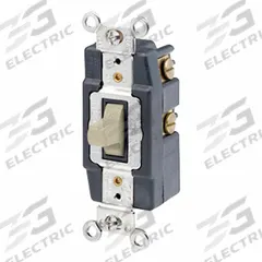 LEVITON Wall Switch: Toggle Switch, Single Pole, Momentary, Ivory, 120/277V AC, 20 A (MPN 1257-I). Key specifications — Illuminated: No; Voltage Rating: 120/277V AC.