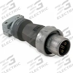 HUBBELL Pin and Sleeve Plug: Gray, 250V DC/600V AC, Three Phase, 100 A, 3 Pole, 4 Wire (MPN HBL4100PS2W). Key specifications — Brand: HUBBELL.