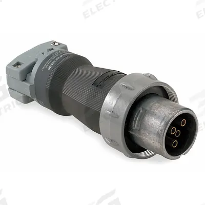 HUBBELL Pin and Sleeve Plug: Gray, 250V DC/600V AC, Three Phase, 100 A, 3 Pole - Watertight Plugs