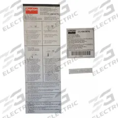 DAYTON Instruction Label: MH4W28701G. Key specifications — Manufacturer Part Number: MH4W28701G.