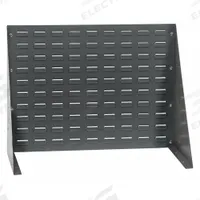 QUANTUM STORAGE SYSTEMS Louvered Bench Rack: 21 in x 27 in x 1/4 in, 1 Sides, 0 Bins, Gray (MPN QBR-2721). Key specifications — attr38851: Gray; attr38864: Powder Coated; attr38845: QUANTUM STORAGE SYSTEMS.