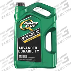QUAKER STATE Engine Oil: Conventional, 5 qt Size, Bottle, 10W-40, Advanced Durability (MPN 550044961). Key specifications — SAE Grade: 10W-40; Brand: QUAKER STATE; Compatible Engine Type: Gasoline Engines; Oil Series: Advanced Durability.