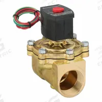 REDHAT Solenoid Valve: 2-Way, Normally Closed, 1 1/2 in Pipe Size, 120V AC, High Flow, Brass Body (MPN EF8210G056). Key specifications — Pipe Size: 1-1/2 in; Voltage: 120V AC; Brand: REDHAT; Coil Enclosure: Watertight.
