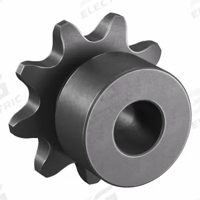 TSUBAKI Sprocket: One-Sided Hub, For Single Strands, 35, 9 Teeth, 1.097 in Pitch Dia - Size 35 Plain-Bore Roller Chain Sprockets