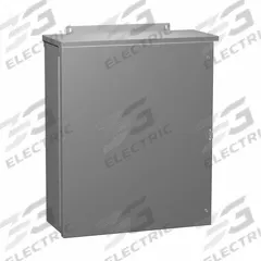 HAMMOND Enclosure: Galvanized Steel, 20 in x 16 in x 6 in, 3R, Solid Cover, Hinged, Painted (MPN C3R20166HCR). Key specifications — Brand: HAMMOND; Closure Method: Screws; Knockouts: Not Included.