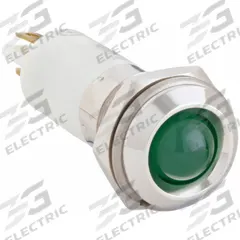 APPROVED VENDOR Raised Panel Light: 12 mm Panel Mounting Hole Dia, LED, Green, Raised Head, M12 (MPN 24M111). Key specifications — Brand: APPROVED VENDOR; Electrical Connection: 0.11 Male Quick Disconnect.