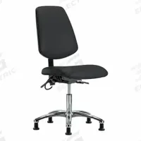 ESD Chair: Vinyl, Armless, Ht Range 19 in to 24 in, 18 1/2 in Seat Wd, 17 in Seat Dp, 0 Casters (MPN BR-ESD-VDHCH-MB-CR-T1-A0-EG-ESDBLK). Key specifications — Foot Support: No; Back Tilt Backward: 13.5°; Back Tilt Forward: 10.5°; Base Material: Aluminum; Brand: APPROVED VENDOR; Product Type: ESD Chair; ESD-Safe: ESD-Safe; Seat Tilt Backward: 3°.