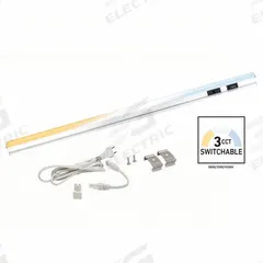 LED Under Cabinet Fixture: 24 in Lg, 1,065 lm, 3000K/3500K/4500K, 8.7 W, Plug-In, Silver, Aluminum (MPN ZX524-HL-3K). Key specifications — attr1262778: 120V AC; attr1262749: Plug-In; attr1262754: Integrated LED; attr1262758: Aluminum; attr1262760: Yes; attr1262765: LED; attr1262776: High/Low; attr1262780: 4500K.
