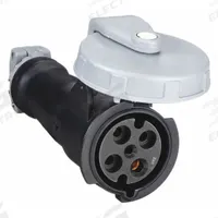 HUBBELL Pin and Sleeve Connector: Black, 600V AC, Three Phase, 60 A, 3 Pole, 4 Wire, IEC Grounding (MPN HBL460C5W). Key specifications — Brand: HUBBELL.
