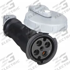 HUBBELL Pin and Sleeve Connector: Black, 600V AC, Three Phase, 60 A, 3 Pole, 4 Wire, IEC Grounding (MPN HBL460C5W). Key specifications — Brand: HUBBELL.
