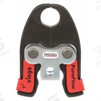 RIDGID Press Jaw: 1 in Pipe, PEX, For Viega Pureflow, Compact Tool Types (MPN 17018). Key specifications — attr518773: Jaw; attr518762: PEX; attr518771: Steel; attr518761: Viega Pureflow; attr518760: RIDGID.