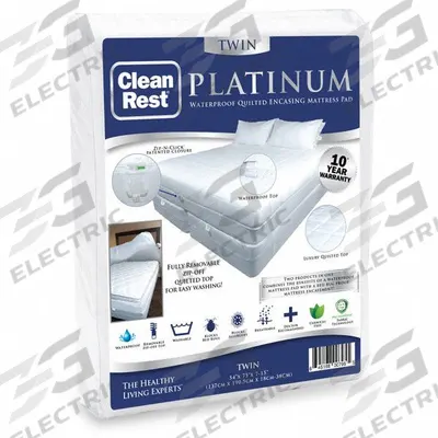 CLEANREST Mattress/Box Spring Protector: Twin, White, Waterproof - Mattress Encasements