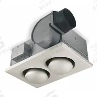 Bathroom Fan: Ceiling, 70 cfm Max, 4 sones, 1 Speed, BR40, Infrared Lamp, Round Duct (MPN 164). Key specifications — Brand: BROAN; Nameplate Voltage: 120V AC; Primary Light Type: BR40; Sensor Type: None; Duct Shape: Round; Heater: With Heater; Heater Type: Infrared Lamp; Includes: Adjustable Mounting Brackets.